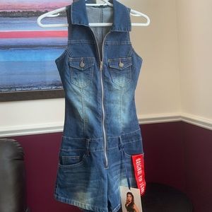 Small denim romper/short jumpsuit